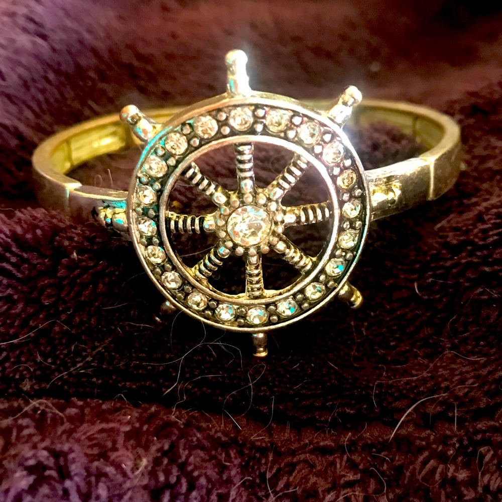 Rhinestone Anchor bracelet stretch